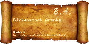 Birkenstock Aranka névjegykártya